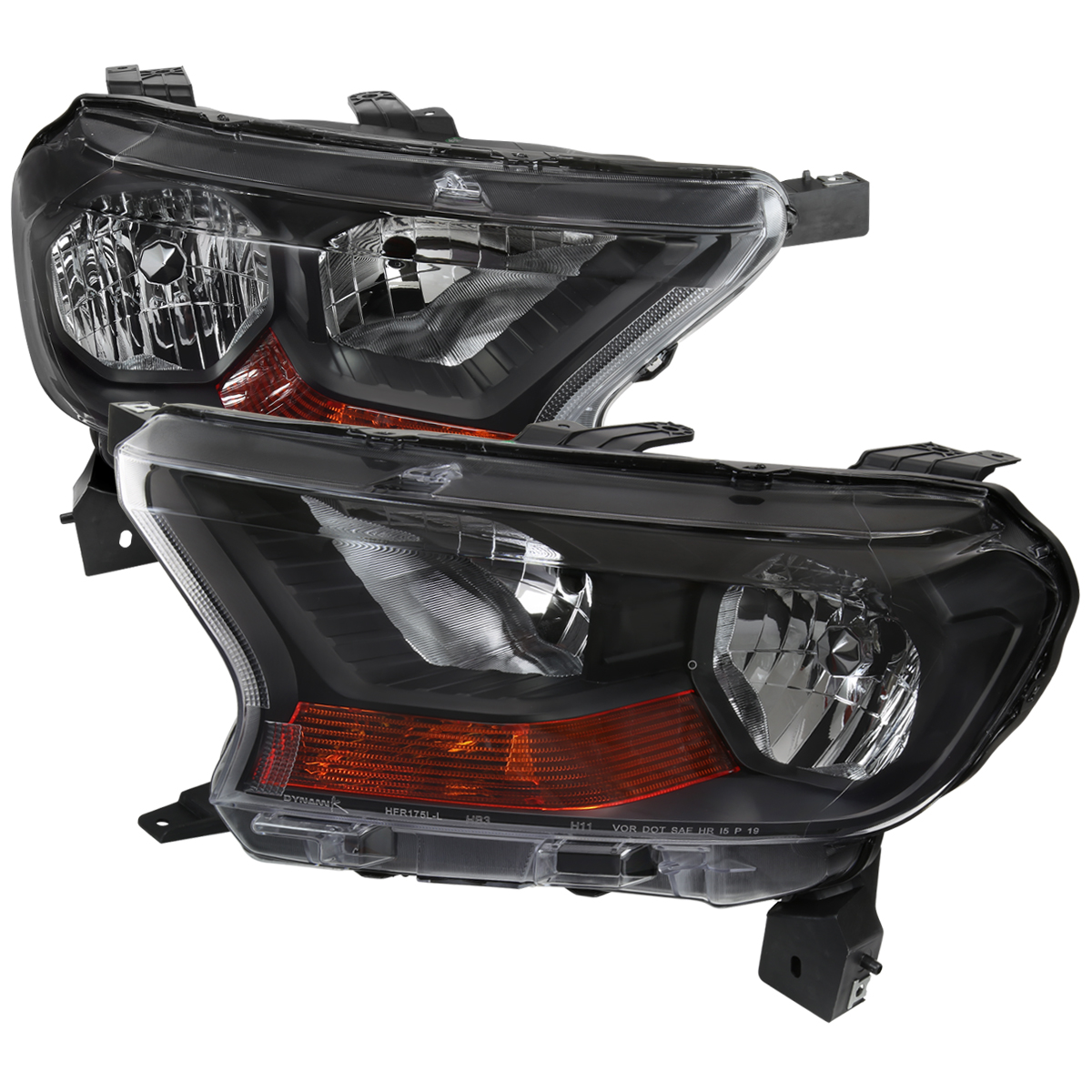 XL & XLT Models OE Style Halogen Headlight with Chrome Housing & Clear Lens for 2019-2023 Ford Ranger