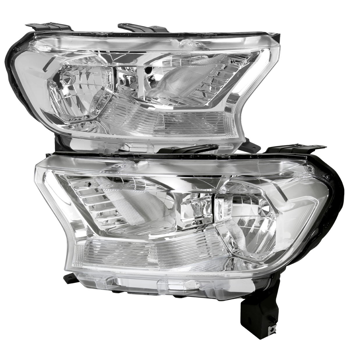 LH-RAN19-RS XL & XLT Models OE Style Halogen Headlight with Chrome Housing & Clear Lens for 2019-2023 Ford Ranger