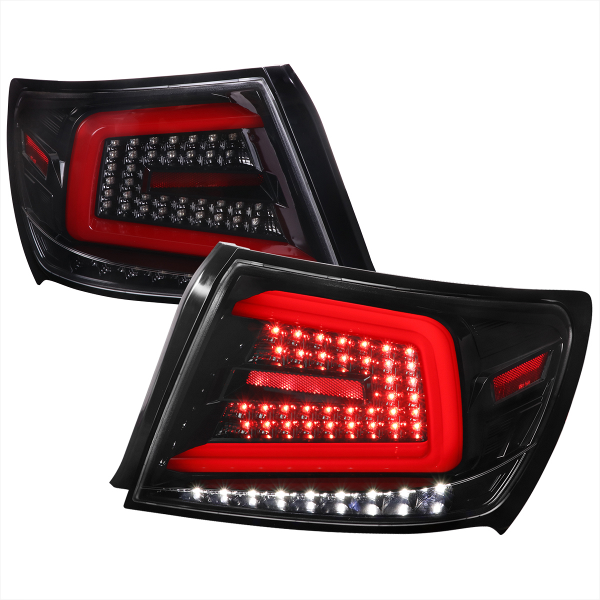 Glossy Black Housing & Clear Lens Sedan LED Light Bar with Switchback Sequential Turn Signal Red LED Bar for 2012-2014 Subaru WRX
