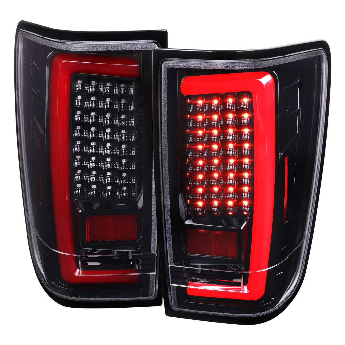 LT-TIT04BKLED-G2-TM LED Bar Tail Lights with Glossy Black Housing & Clear Lens for 2004-2015 Nissan Titan