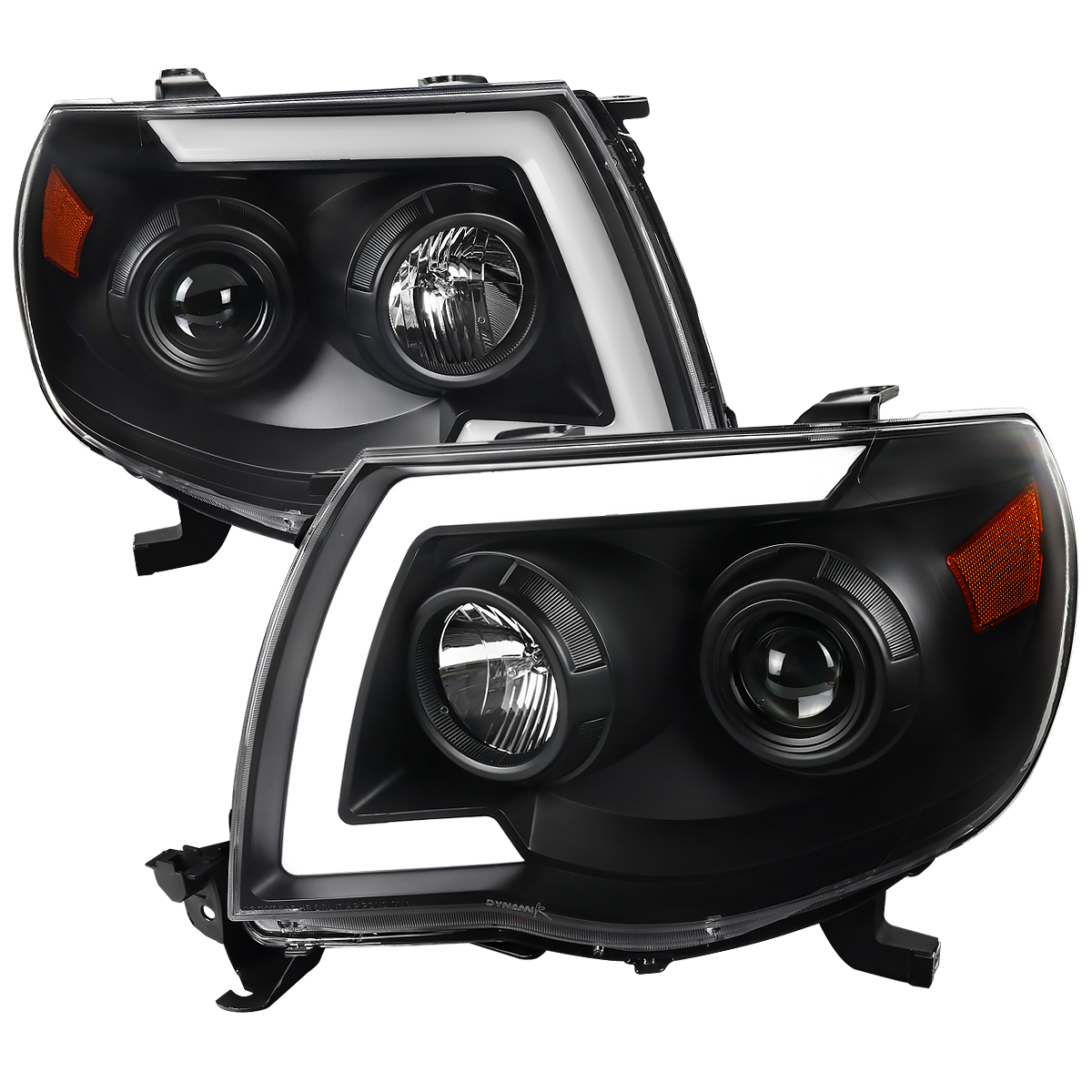 2LHP-TAC06JM-SQ-RS LED Light Bar Projector Headlight with Sequential Signal for 2005-2011 Toyota Tacoma - Matte Black