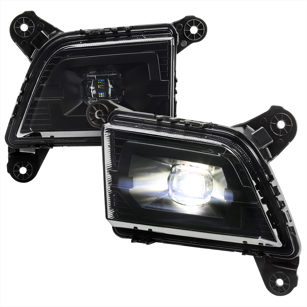 LF-SIV1915GLED-DL Universal Wiring & Switch LED Fog Lights with Chrome Housing & Smoked Lens for 2019-2023 Chevy Silverado 1500
