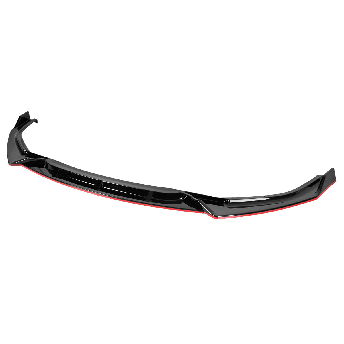 LPF-CV19GB-RD-PQ Glossy Black Sedan Bumper Lip Set with Red Trim for 2019-2021 Honda Civic
