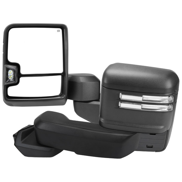 Matte Black Power Heated Towing Mirror with Smoked Turn Signal-Temperature Sensor for 2019-2022 Chevrolet Silverado 1500