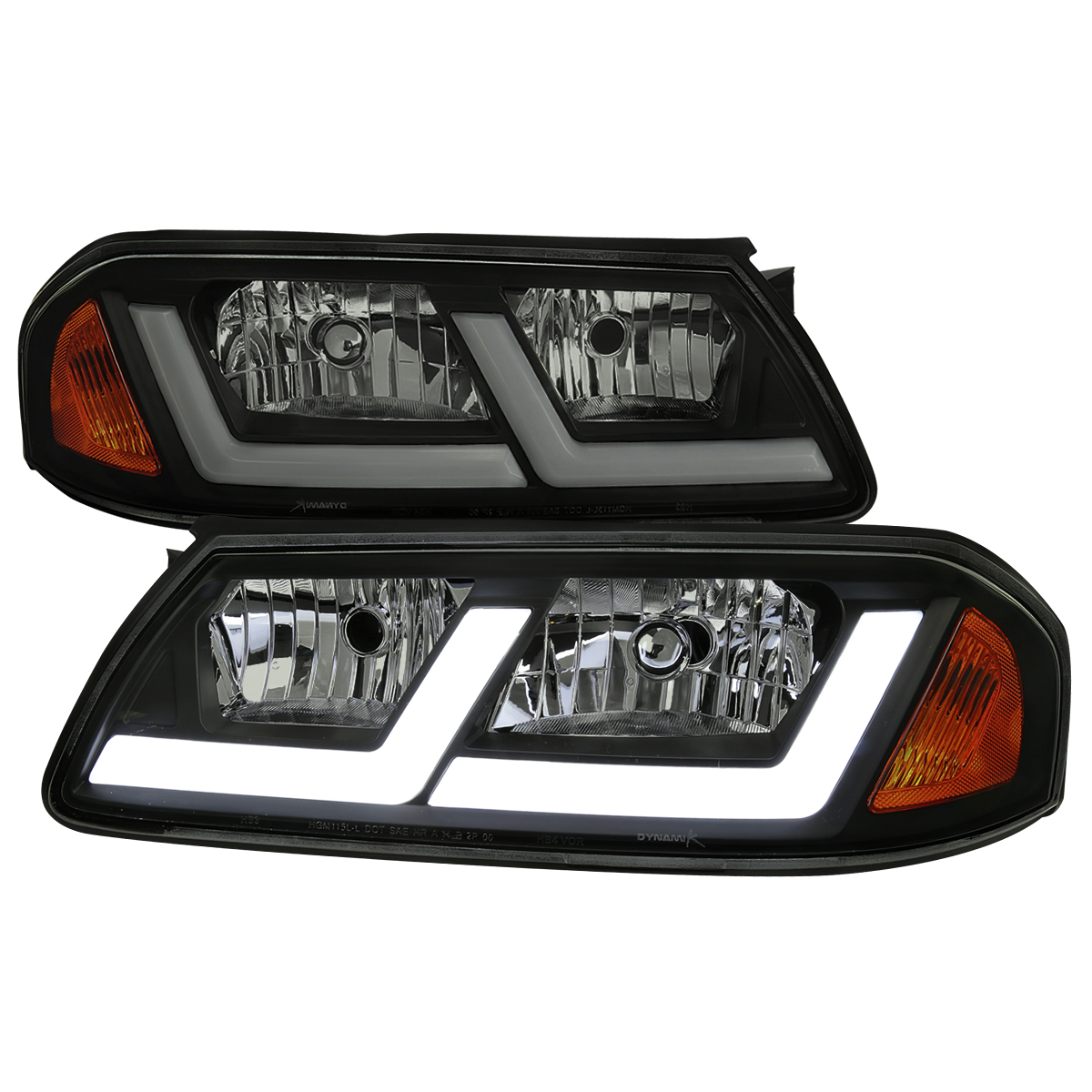 2LH-IPA00SM-G3-RS LED Bar Headlight with Matte Black Housing Smoked Lens for 2000-2005 Chevrolet Impala