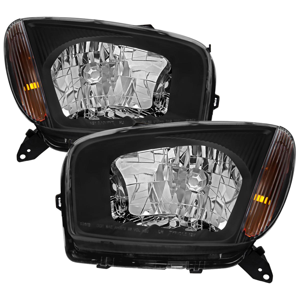 2LH-RAV401JM-GO Sport Matte Black Factory Style Housing Clear Lens Headlights for 2001-2003 Toyota RAV4