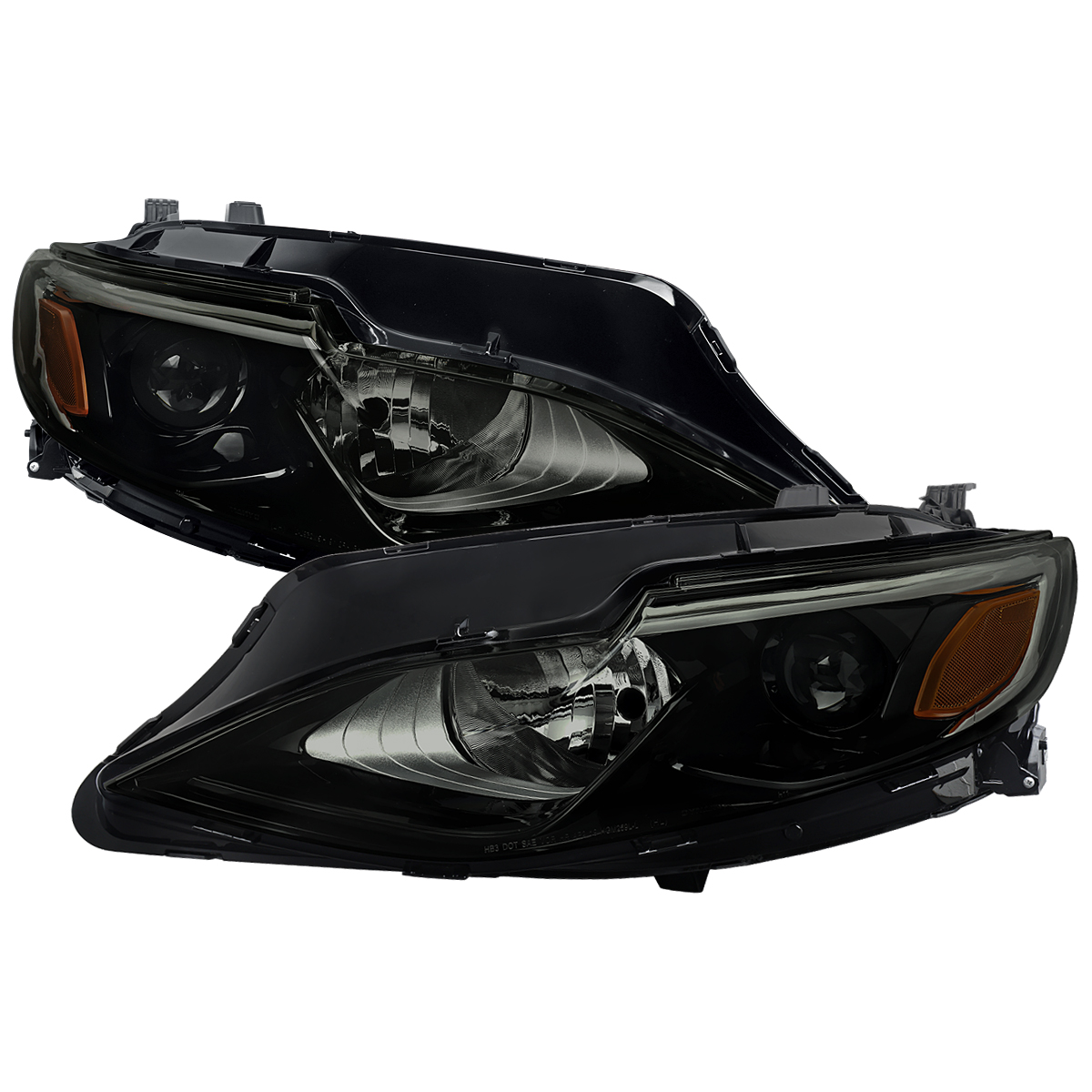 2LHP-MBU19SM-RO OE Halogen Projector Left Driver Side Headlights with Glossy Black Housing Smoked Lens for 2019-2024 Chevrolet Malibu
