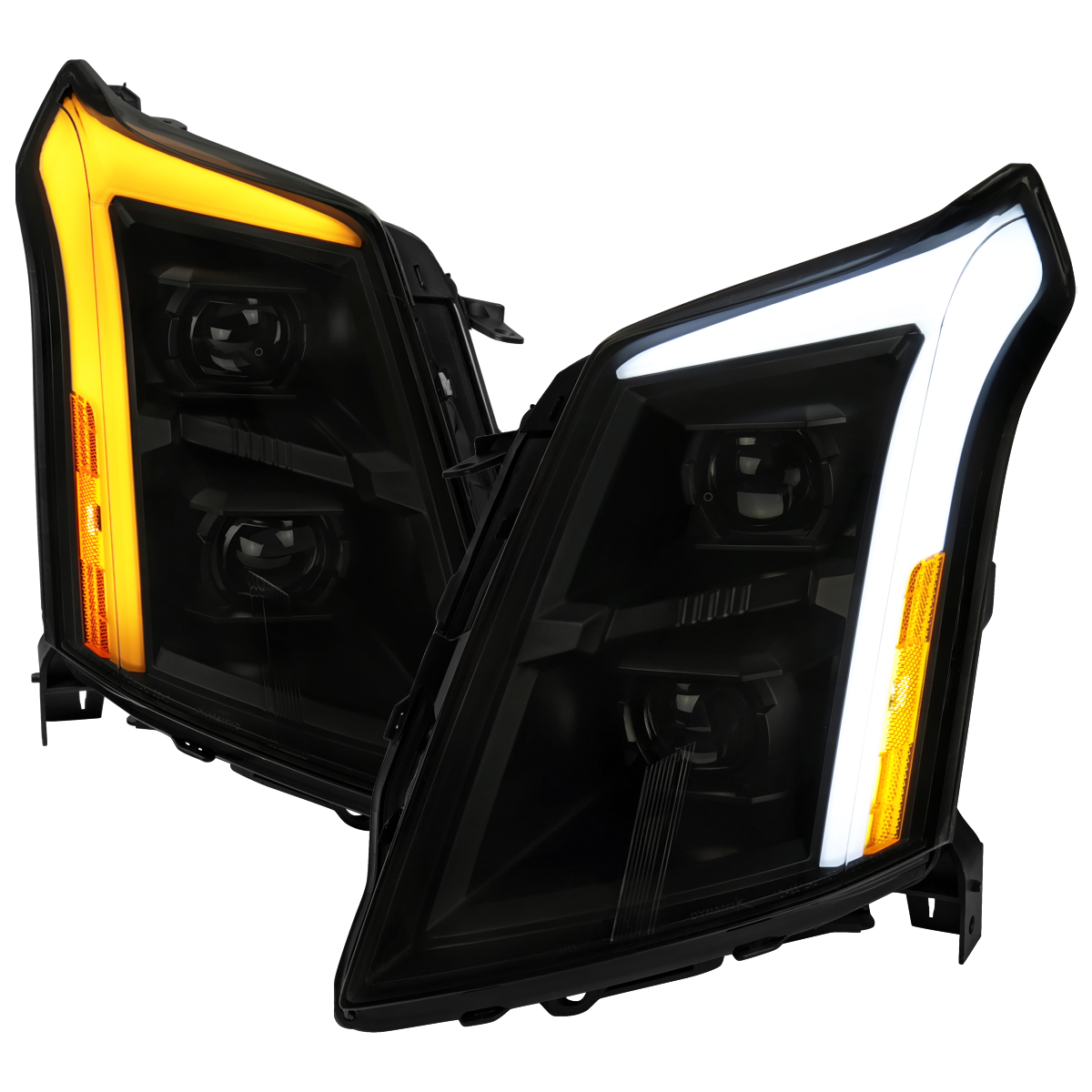 2LHE-SRX10SM-SQ-RS 14 x 27 x 28 in. OE Halogen Projector Headlights with Black Housing Smoked Lens Amber Reflector for 2010-2016 Cadillac SRX