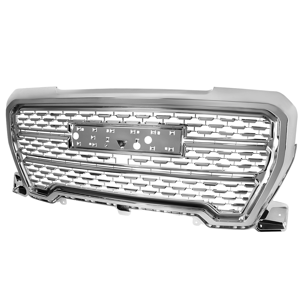 HG-GMC1915C-JB Chrome Denali Style Mesh Front Upper Hood Grille for 2019-2020 GMC Sierra 1500