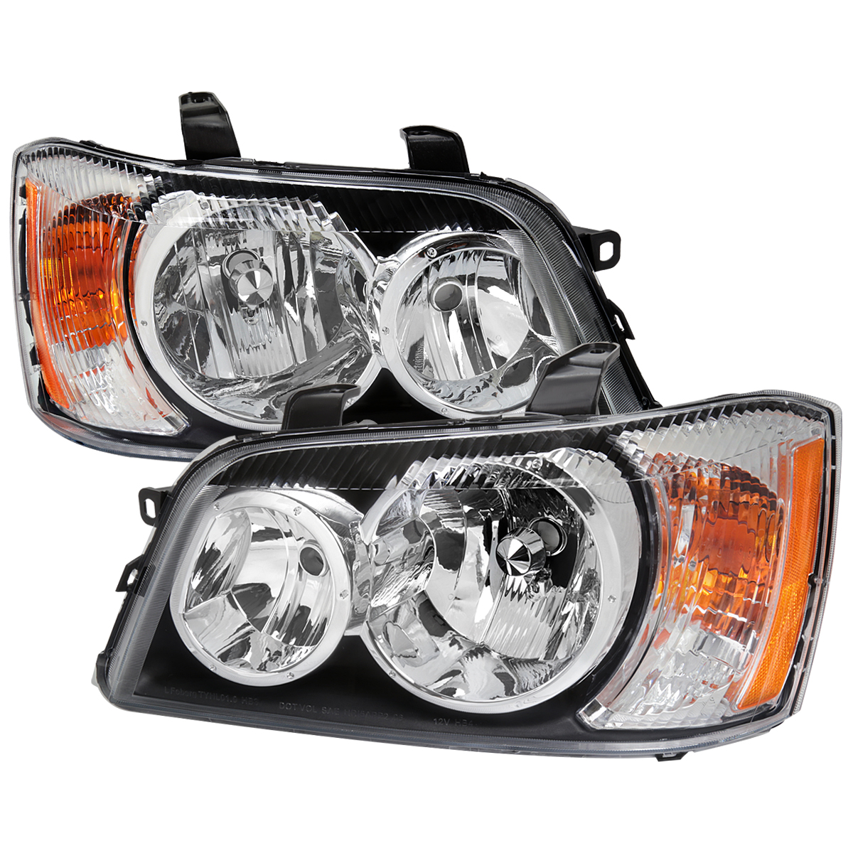 2LH-HLDR01-GO Headlights with Chrome Housing & Clear Lens for 2001-2003 Toyota Highlander