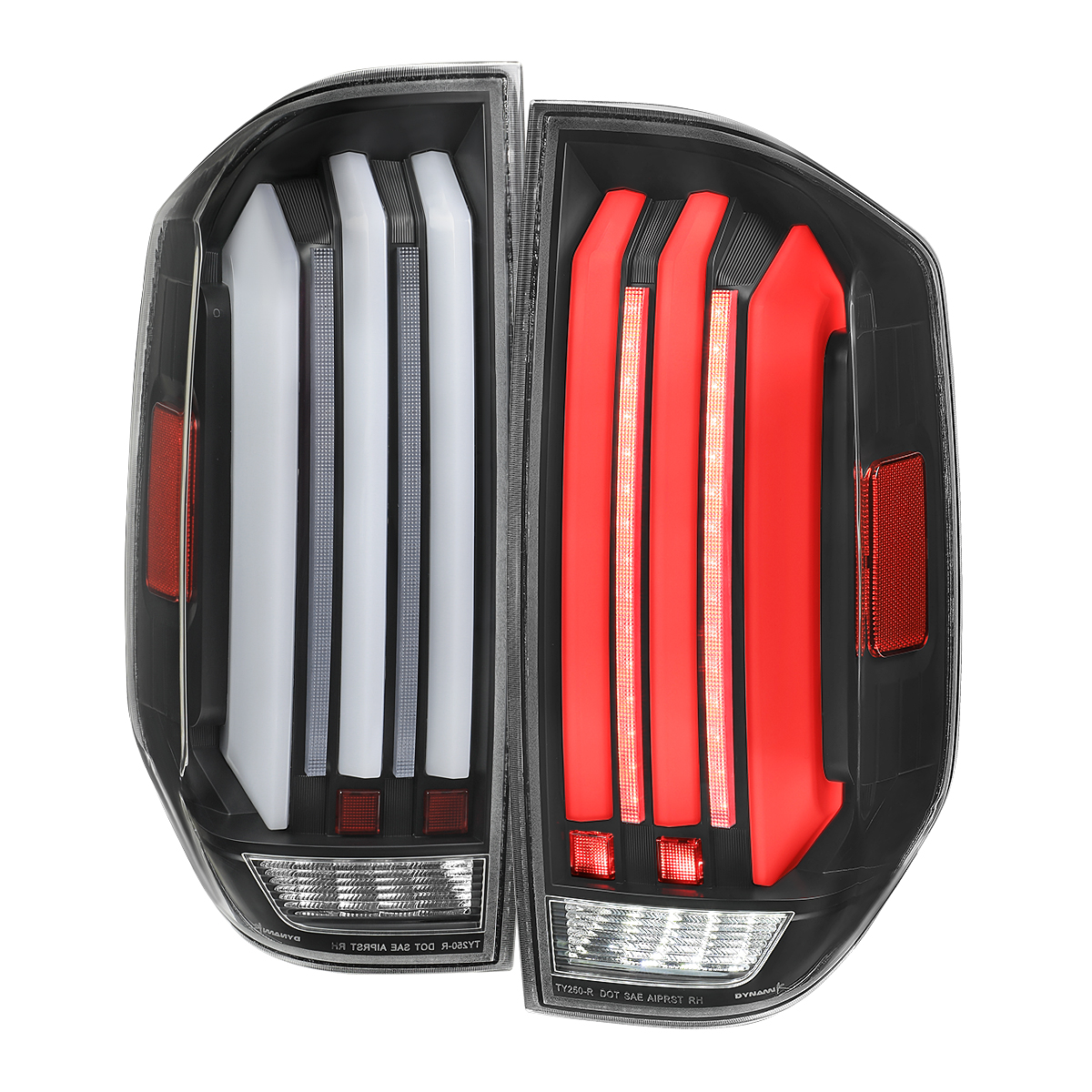 LT-TUN14JMLED-SQ-RS Facelift Style Full LED Tail Lights with Matte Black Housing & Clear Lens Sequential Turn Signal for 2014-2021 Toyota Tundra