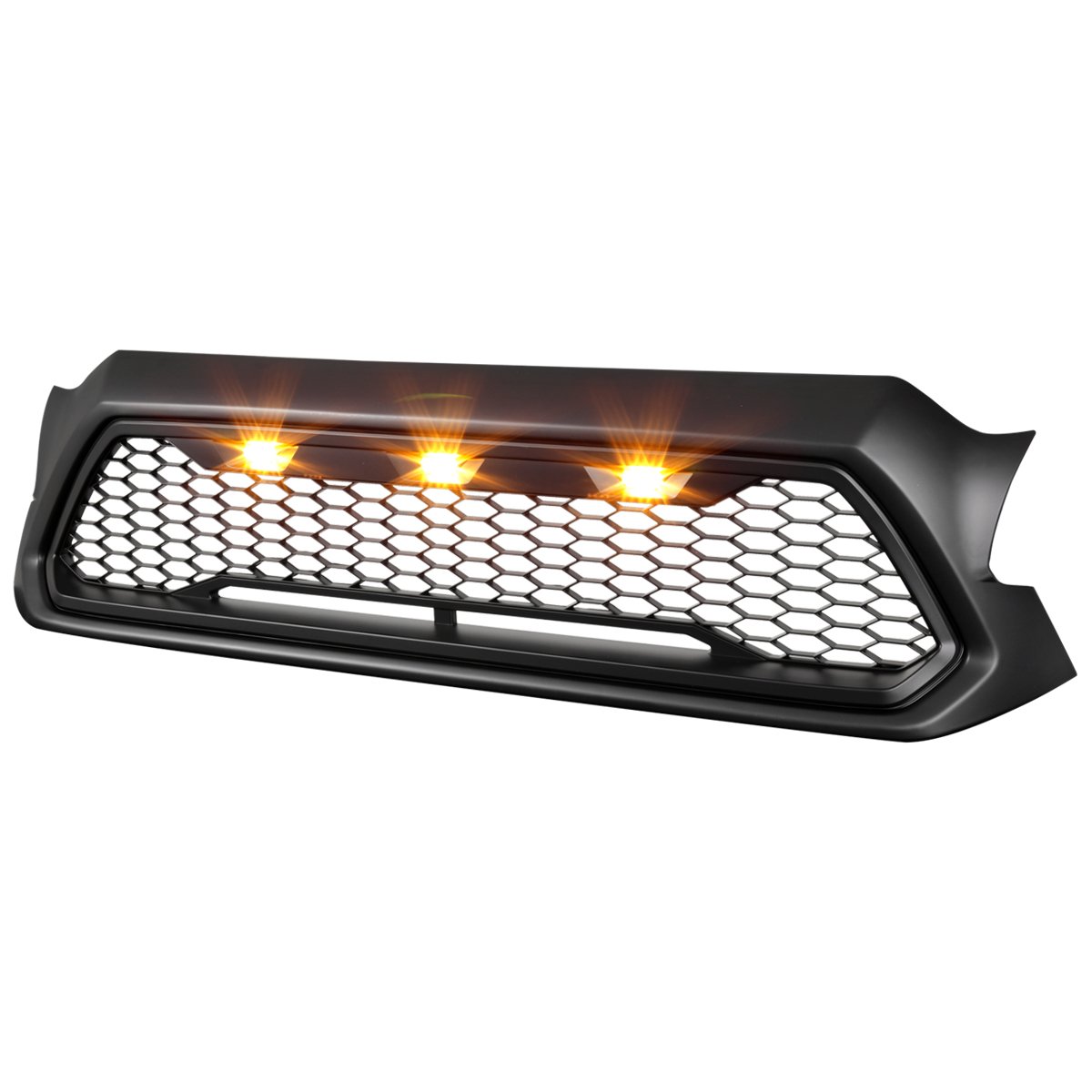 Picture of Spec-D Tuning HG-TAC12BB-LED-KH Matte Black Mesh Grille with LED Lights for 2012-2015 Toyota Tacoma