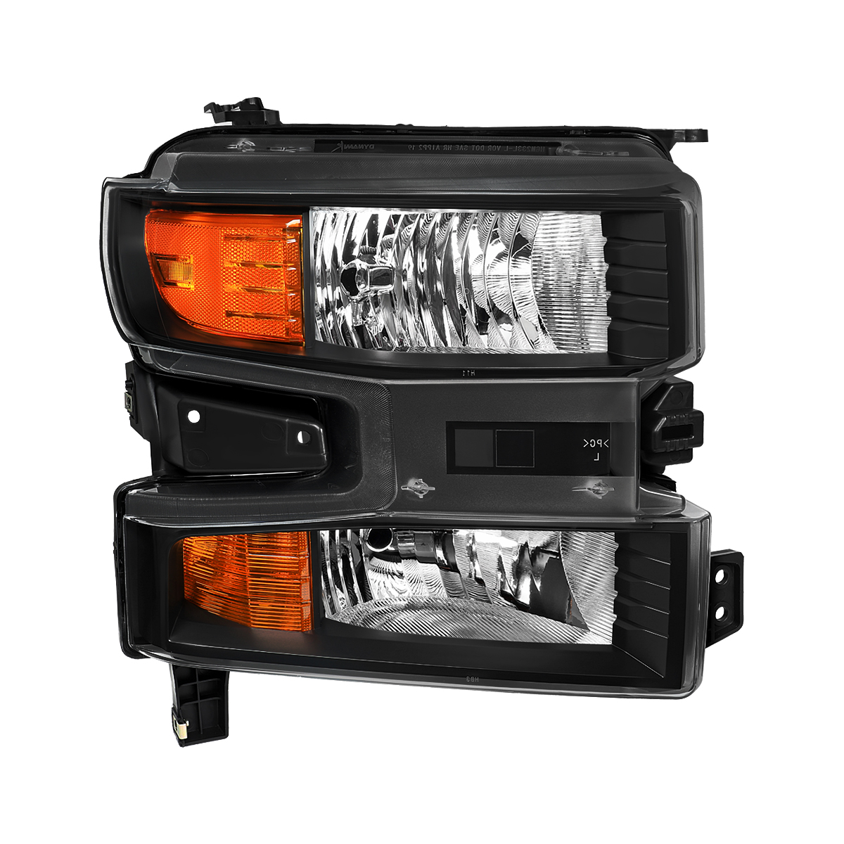 2LH-SIV1915JM-R-RO OE Passenger Headlights Halogen Model with Black Housing Clear Lens for 2019-2021 Chevy Silverado 1500