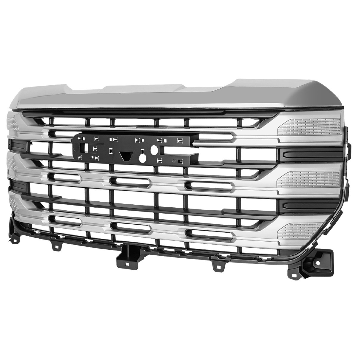 Picture of Spec-D Tuning HG-GMC2215C-JB 22 to 24 ft. Chrome SLE Style Mesh Front Upper Hood Grille for 2022-2025 GMC Sierra 1500