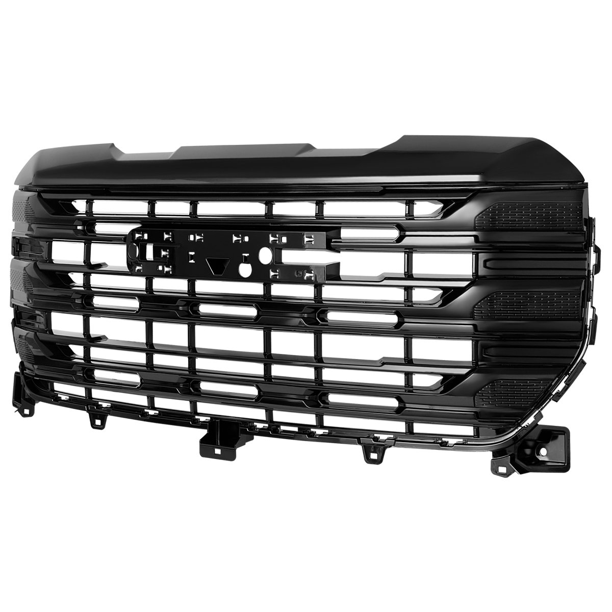 Picture of Spec-D Tuning HG-GMC2215JM-JB 22 to 24 ft. Glossy Black SLE Style Mesh Front Upper Hood Grille for 2022-2025 GMC Sierra 1500