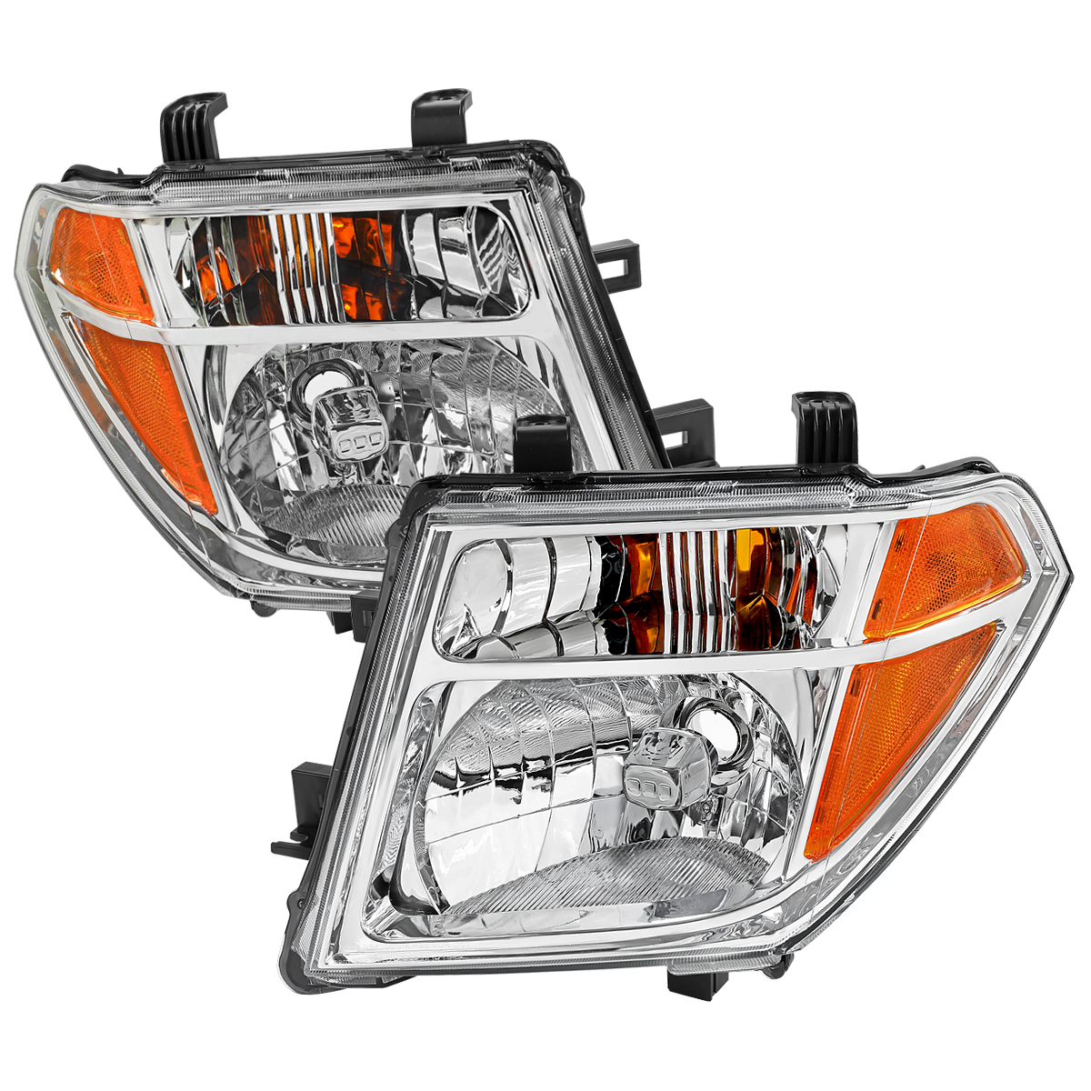 2LH-PATH05-GO Head Lamp Assembly with Chrome Housing Smoke Lens for 2005-2008 Nissan Frontier
