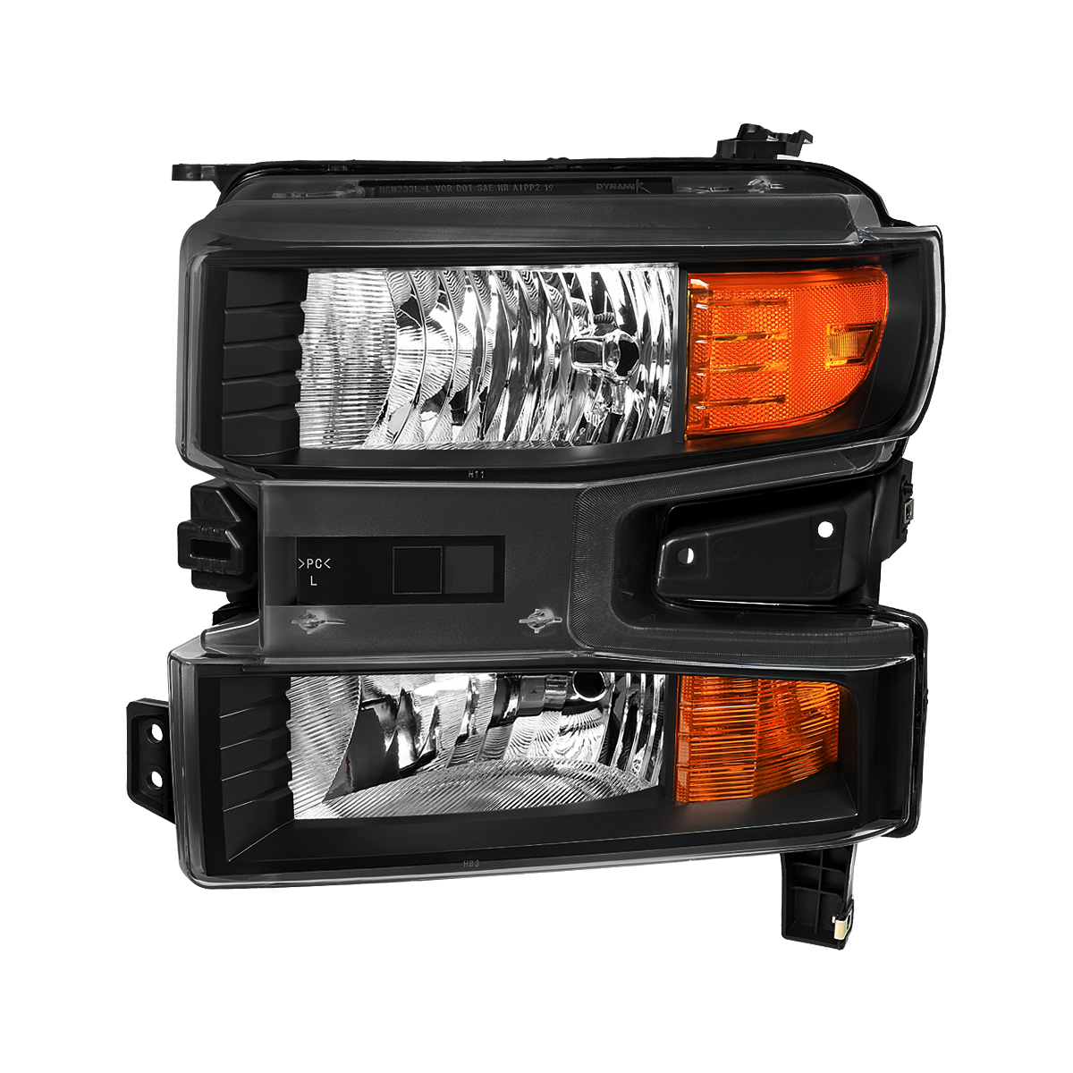 2LH-SIV1915JM-L-RO OE Driver Headlights Halogen Model with Black Housing Clear Lens for 2019-2021 Chevy Silverado 1500