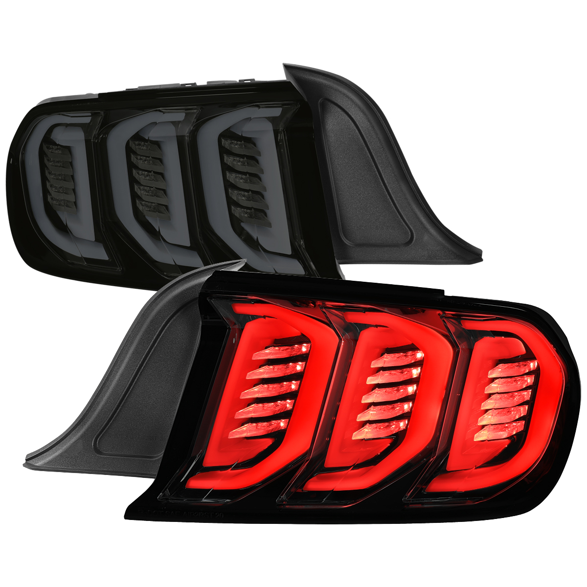 LT-MST15BBLED-SQ-FS 8 x 22 x 23 in. Sequential Signal Convertible & Full LED Tail Light for 2015-2017 Ford Mustang Coupe V6