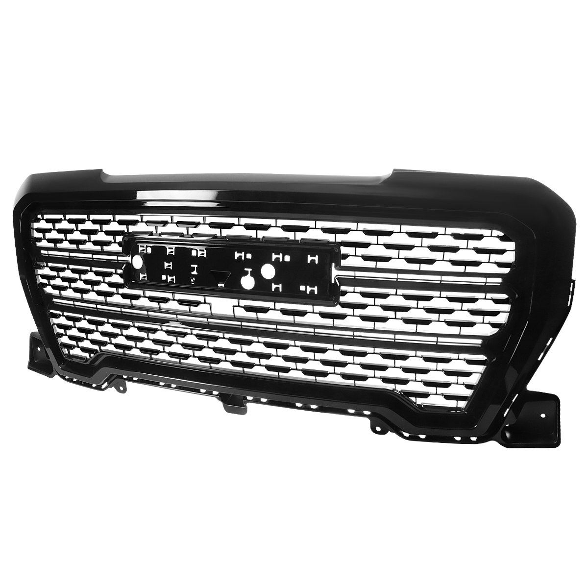 HG-GMC1915JM-JB Matte Black Denali Style Mesh Front Upper Hood Grille for 2019-2021 GMC Sierra 1500