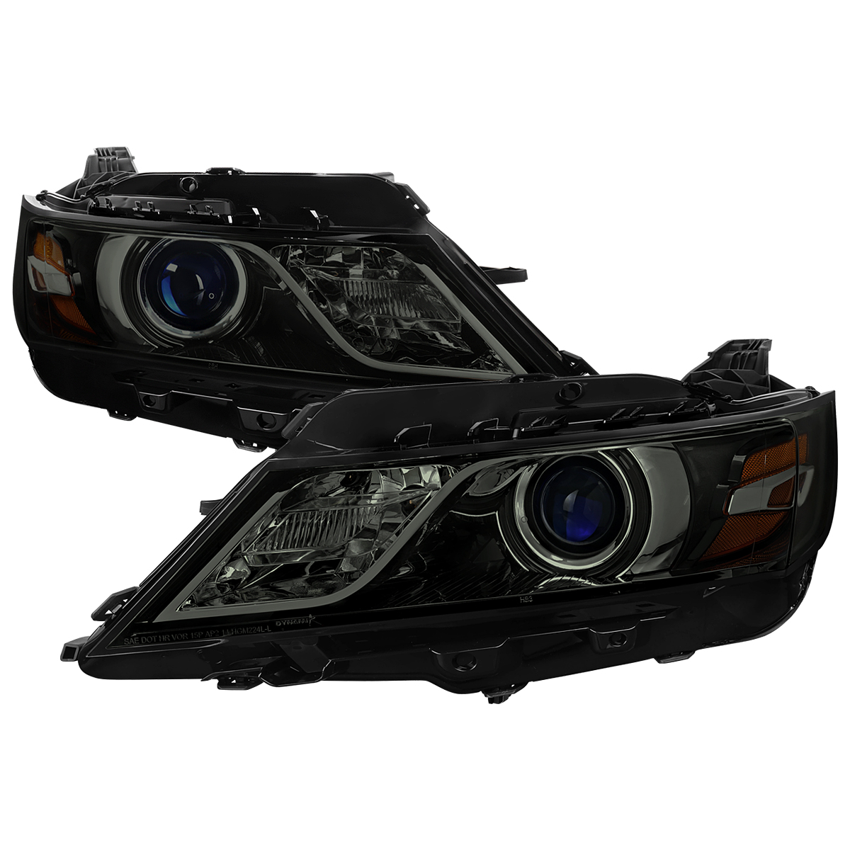 2LHP-IPA14SM-RO Factory Style Projector Headlights for 2014-2020 Chevy Impala, Glossy Black Housing, Smoked Lens