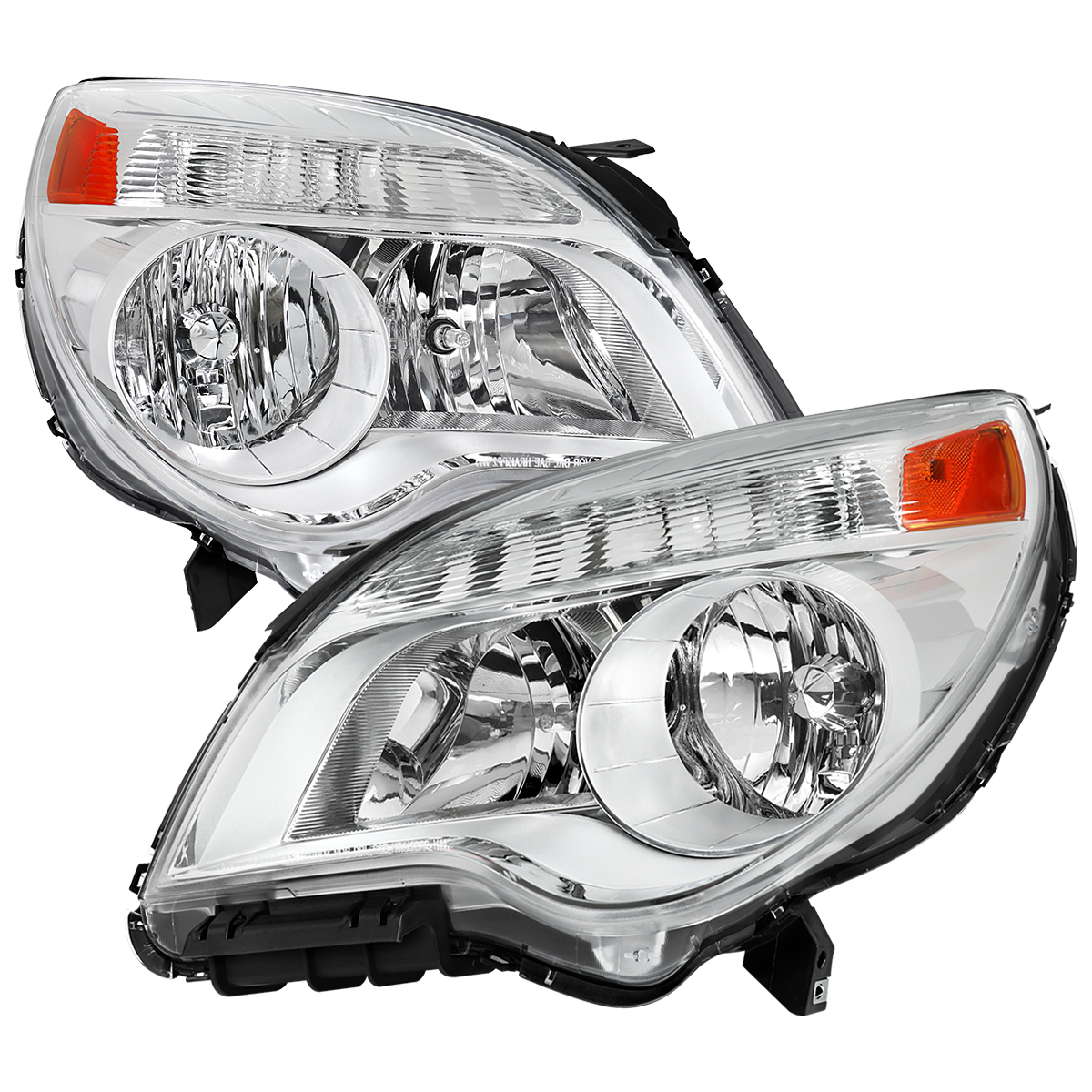 2LH-EQIX10-GO Factory Style Headlights with Chrome Housing for 2010-2015 Chevrolet Equinox - Clear Lens