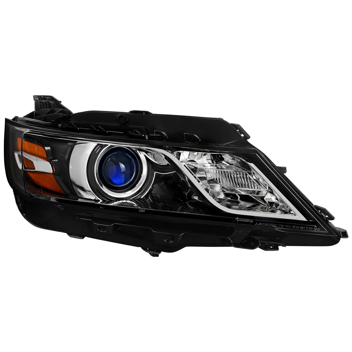 2LHP-IPA14GB-R-RO Factory Style Projector Headlight - Passenger Side for 2014-2020 Chevy Impala, Jet Black Housing - Clear Lens
