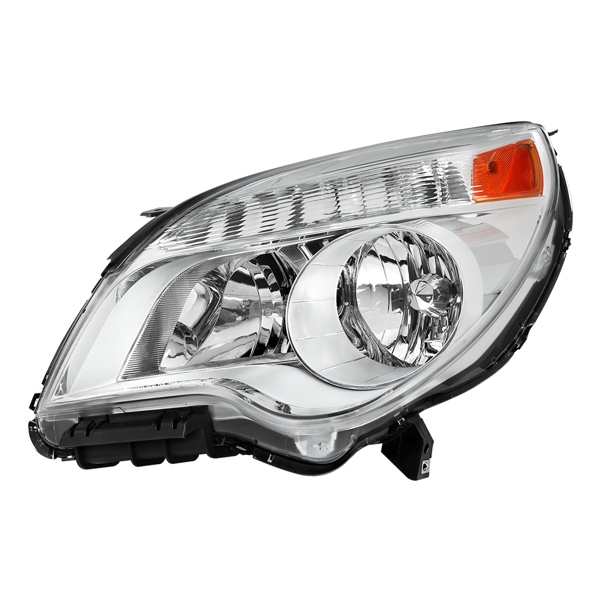 2LH-EQIX10-L-GO Driver Side Factory Style Headlight for 2010-2015 Chevrolet Equinox, Chrome Housing - Clear Lens