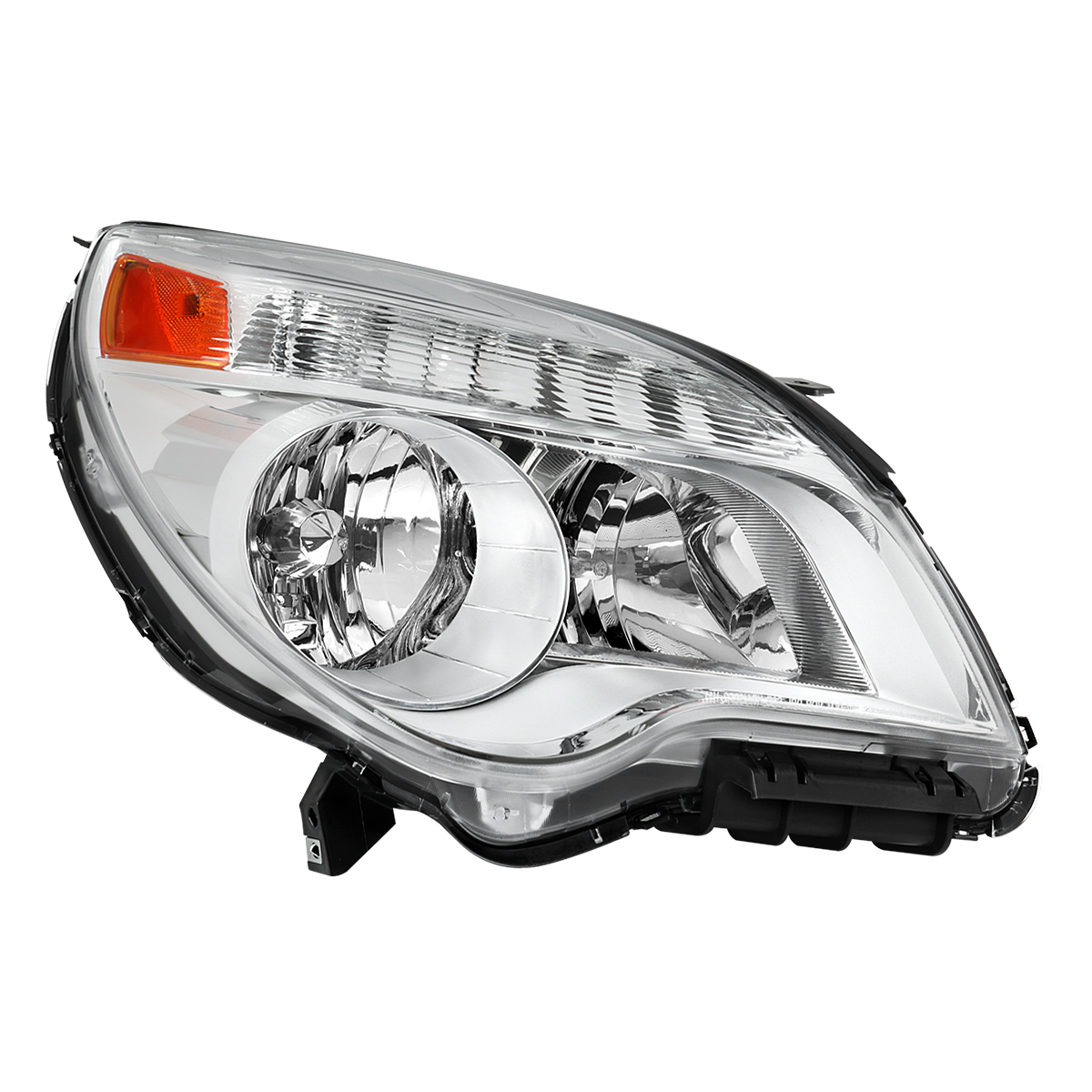 2LH-EQIX10-R-GO Passenger Side Factory Style Headlight for 2010-2015 Chevrolet Equinox, Chrome Housing - Clear Lens