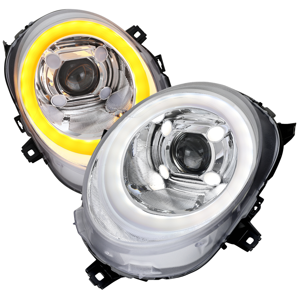 LHP-MINI14-TM Clear Lens Projector Headlight for 2016-2022 Clubman F54, Chrome Housing