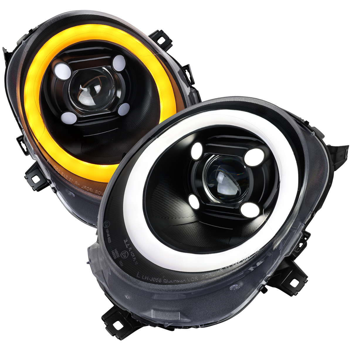 LHP-MINI14JM-TM Clear Lens Projector Headlight for 2016-2022 Clubman F54, Matte Black