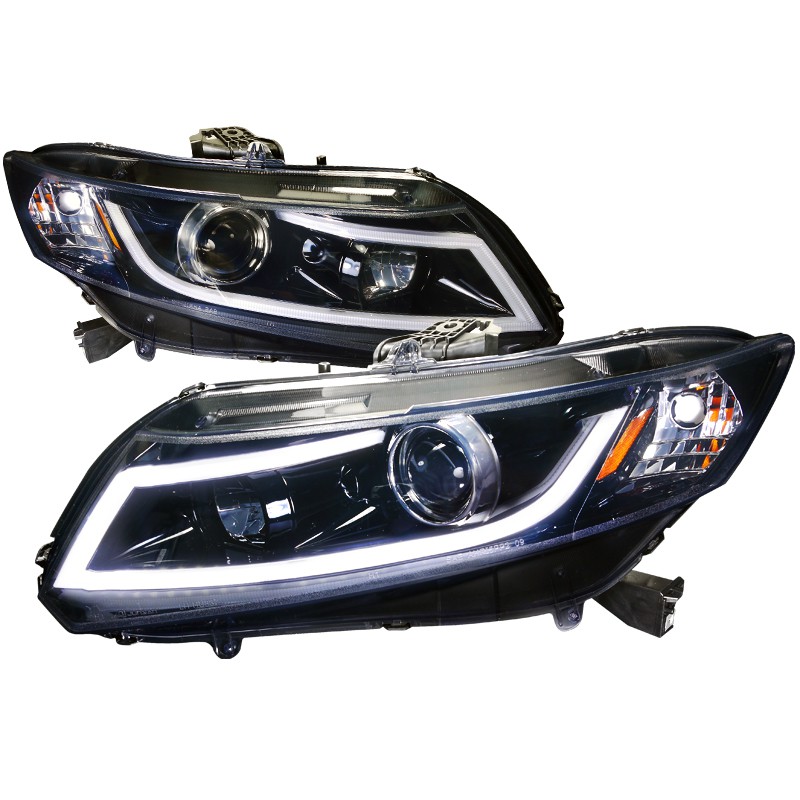 2012-2015 Honda Civic Projector Headlights - Glossy Black