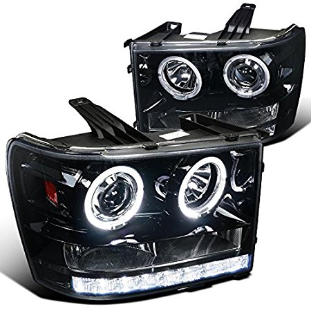 2007-2013 GMC Sierra Projector Headlight - Glossy Black