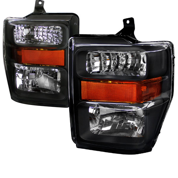2008-2010 Ford Superduty Headlights - Black