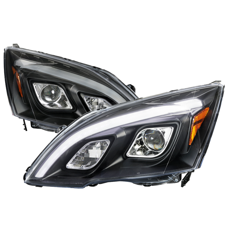 2LHP-CRV07JM-TM DRL LED Projector Headlights for 2007-2011 Honda CRV - Black