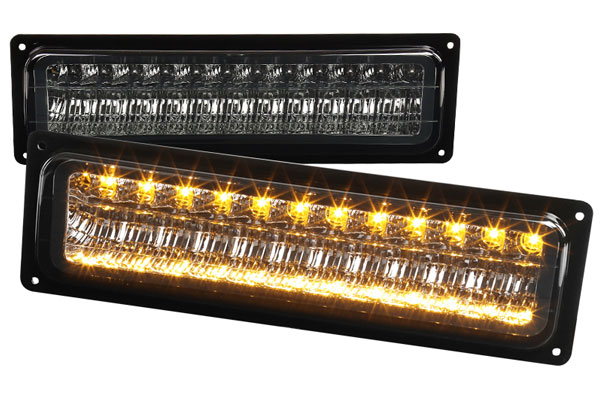Monochromatic LED Bumper Lights for 1988-1998 Chevy C10 - Smoke