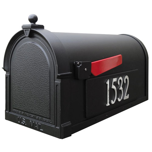 SCB-1015-MP-BLK Berkshire Curbside Mailbox with Side Numbers - Black
