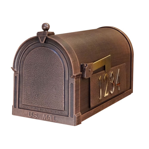 Berkshire Curbside Mailbox with Side Numbers - Copper