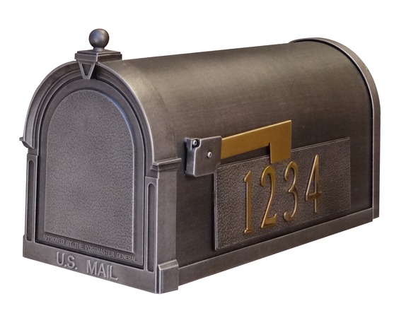Berkshire Curbside Mailbox with Side Numbers - Swedish Silver