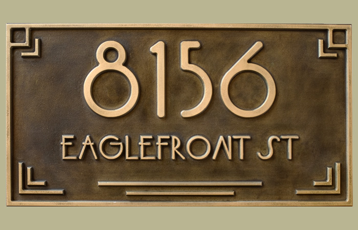 Contemporary Top Mount Address Plaque - White