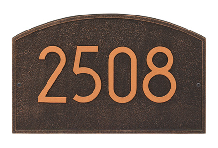 Contemporary Top Mount Address Plaque - Mocha