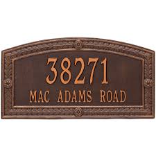 Art Nuevo Top Mount Address Plaque - White