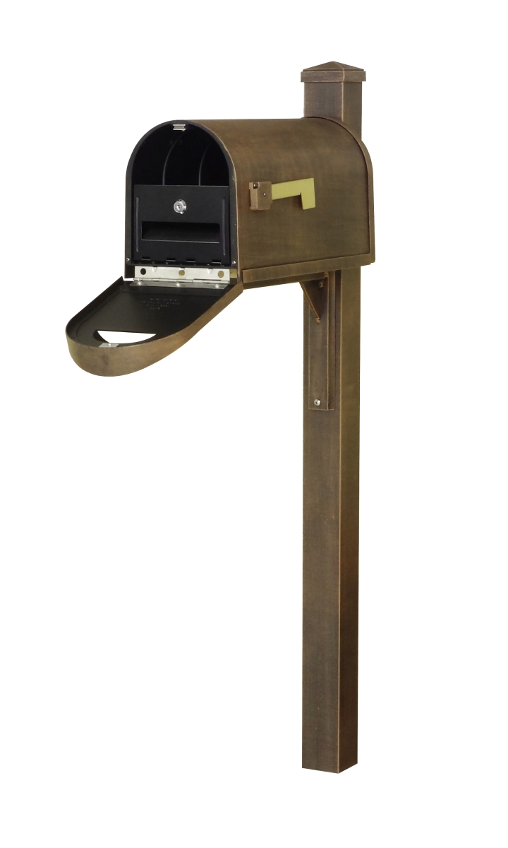 Picture of Special Lite Products SCC1008-SPK720-CP-LB998 Classic Curbside Mailbox wtih Locking Insert & Wellington Direct Burial Mailbox Post Smooth