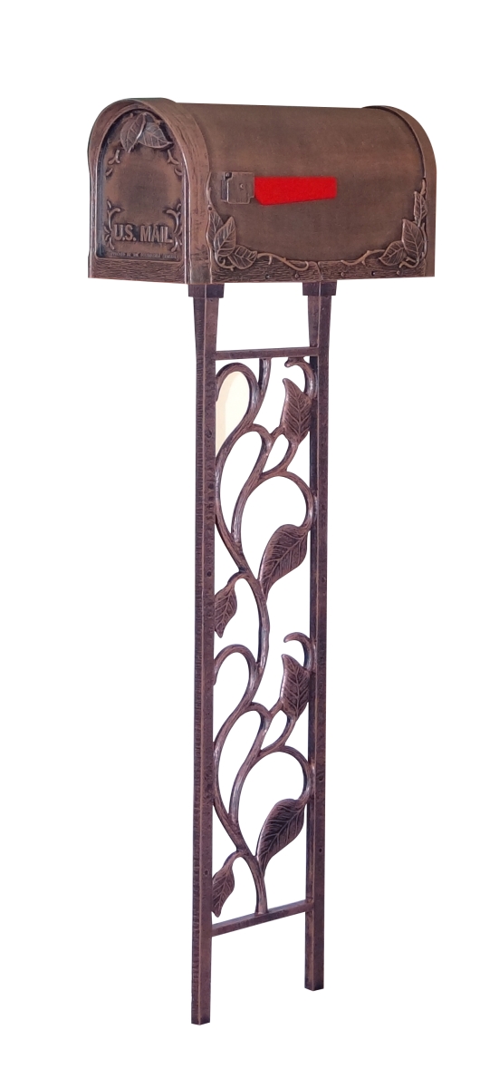 SCF-1003-450-CP Floral Curbside with Floral Mailbox Post, Copper