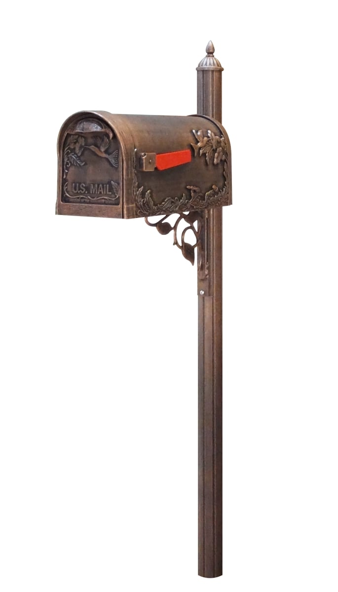 SCB-1005-SPK-651-CP Hummingbird Curbside with Albion Mailbox Post, Copper