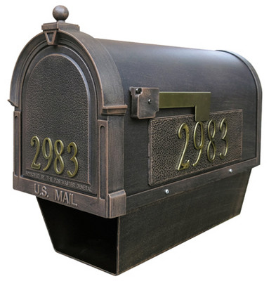 Berkshire Curbside Mailbox with Paper Tube & Side Numbers, Mocha
