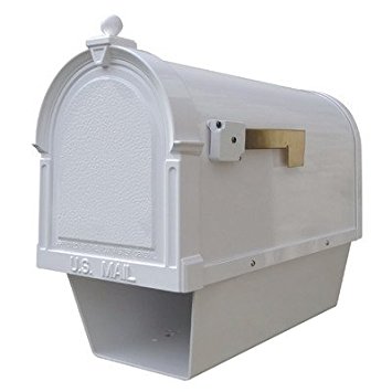 SCB-1015-DX-WH Berkshire Curbside Mailbox with Front & Side Numbers, White