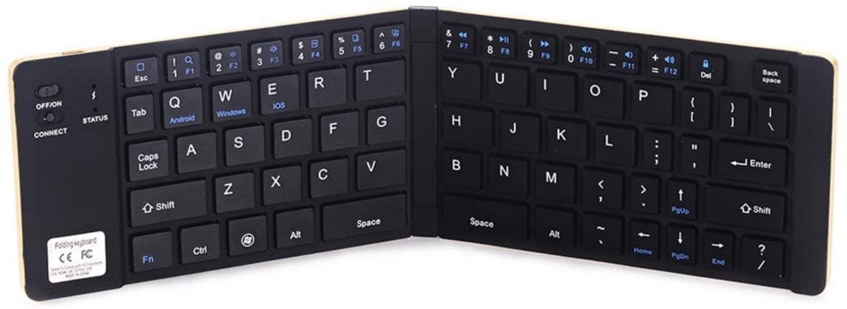 Picture of Sanoxy SANOXY-KEYBOARD2 Foldable Wireless Keyboard Ultra Slim Mini BT Folding Keyboard Compatible for IOS&#44; Android & Windows - Black