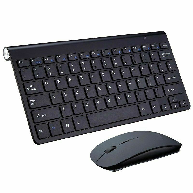 SNX-Mini-KYB-MS-ST-BLK 2.4G Mini Wireless Keyboard & Mouse Set for Mac Apple PC Computer - Black -  Sanoxy