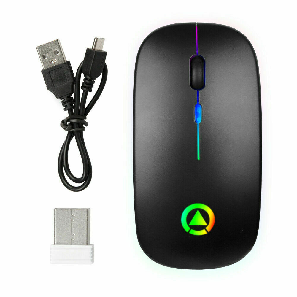 -USB-RCH-MS-BLK 2.4GHz Wireless Optical Mouse with USB Rechargeable RGB Cordless Mice for PC Laptop - Black -  Sanoxy, SANOXY-USB-RCH-MS-BLK