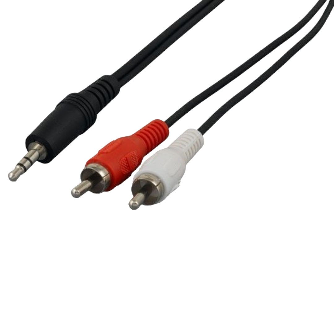 50 ft. 3.5 mm Stereo Male to 2 RCA Male Audio Cable - Black -  Upgrade, UP4369037